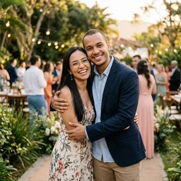 Fernanda e Lucas no casamento ao ar livre em Belo Horizonte