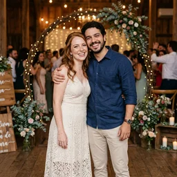 Beatriz e Thiago no casamento rústico em Curitiba